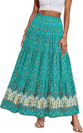 Summer Maxi Skirts for Women Boho Floral High Waist A Line - 2025