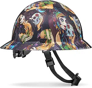 ACERPAL Full Brim Non-Vented Hard Hat with Skull Design
