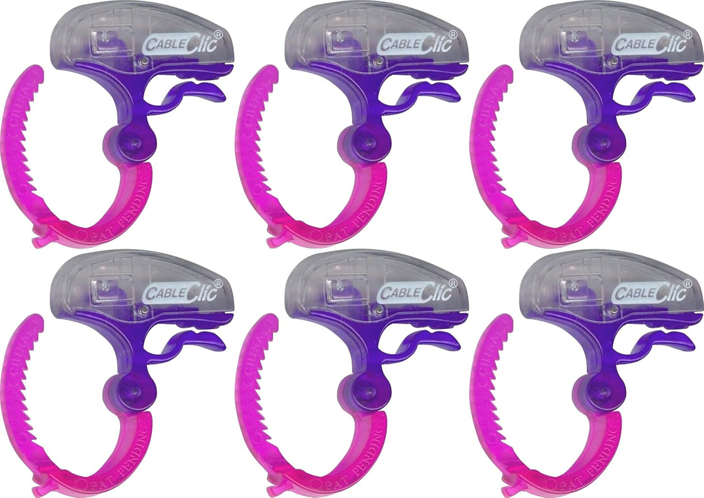 Organize Cables Easily with Micro Cable Clics (Pack of 6) in Pink