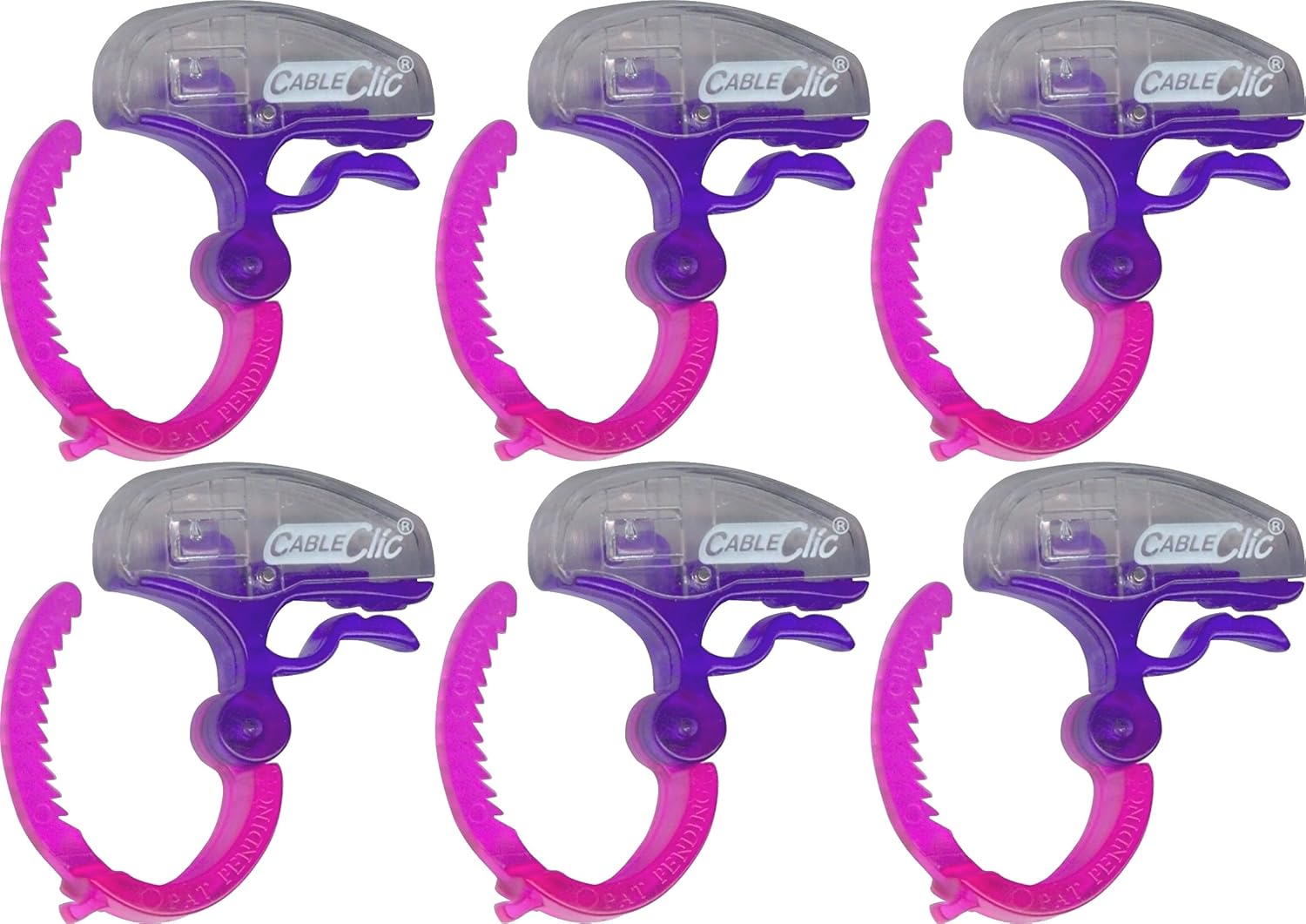 Organize Cables Easily with Micro Cable Clics (Pack of 6) in Pink
