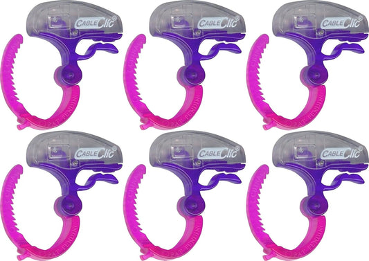 Organize Cables Easily with Micro Cable Clics (Pack of 6) in Pink