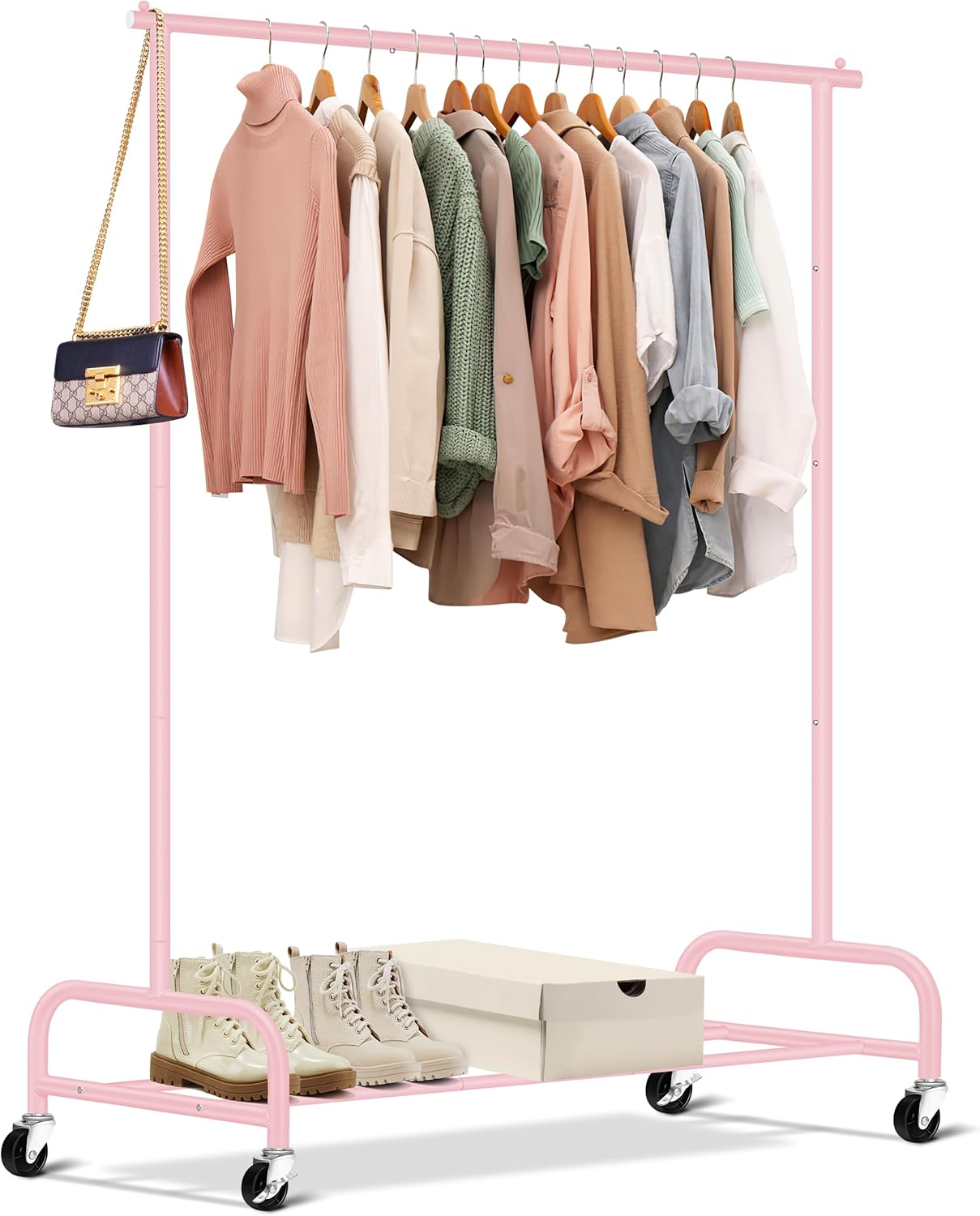 Heavy Duty Clothing Rack with Wheels for Easy Organization