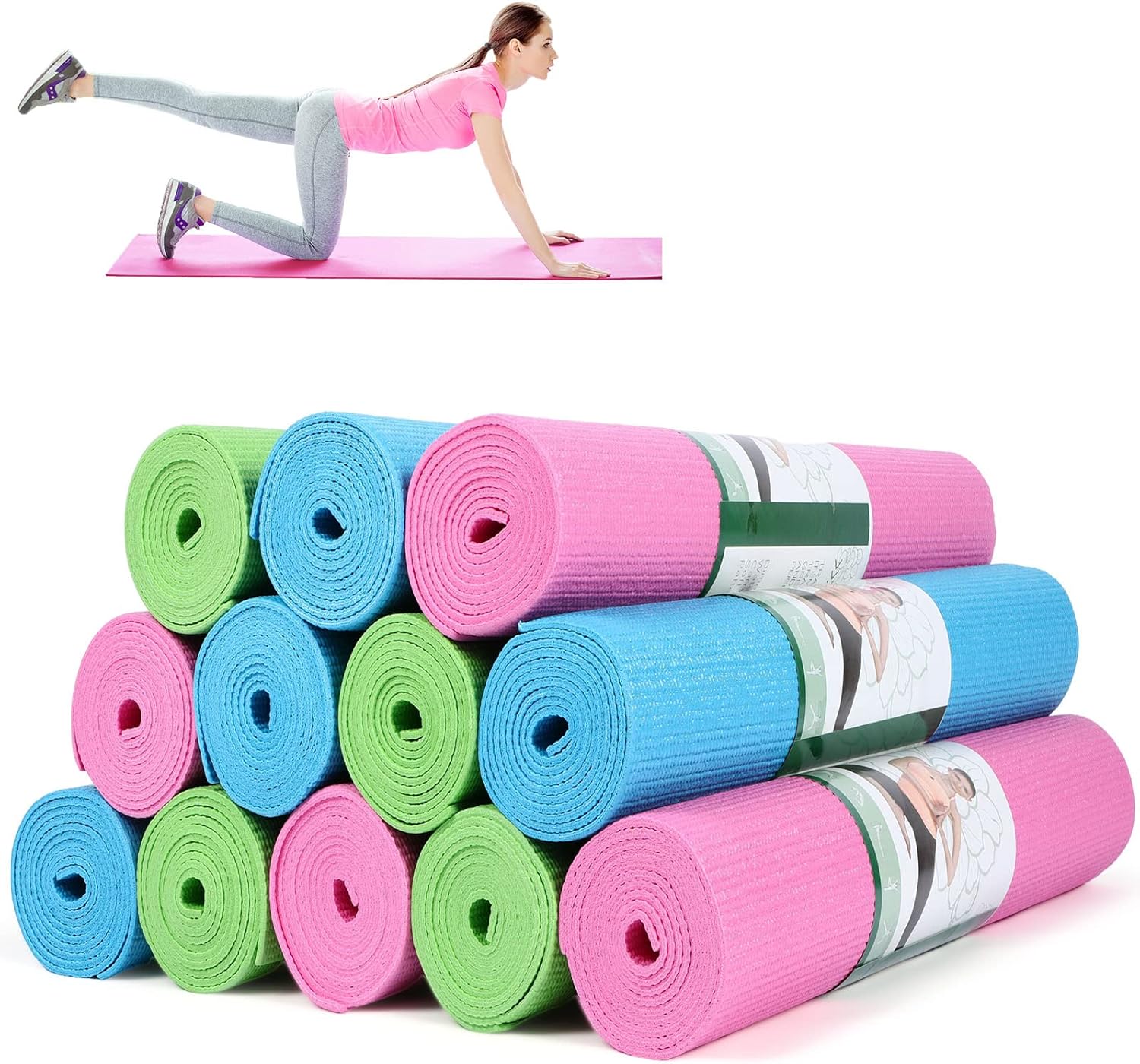 Non Slip Exercise Mats - Bulk Pack for Home Workouts
