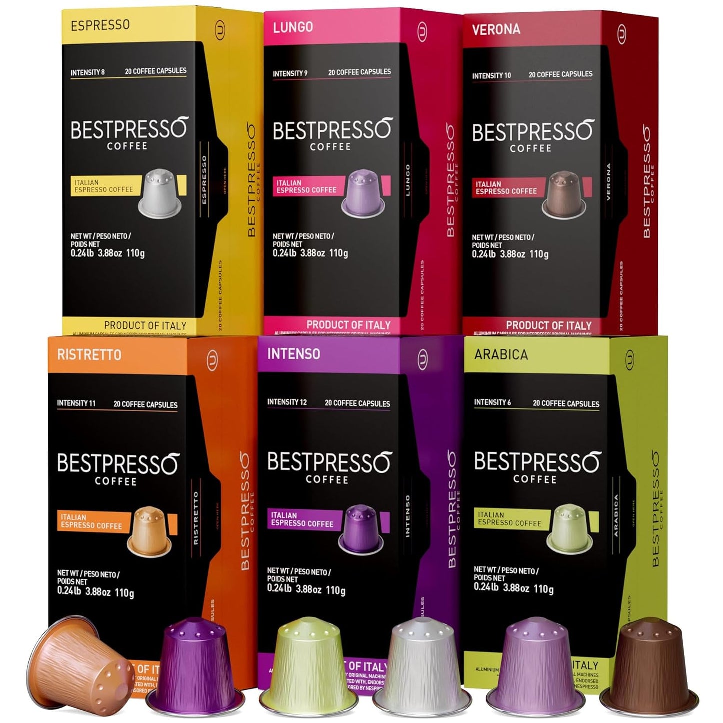 120 Genuine Nespresso Variety Pods by Bestpresso