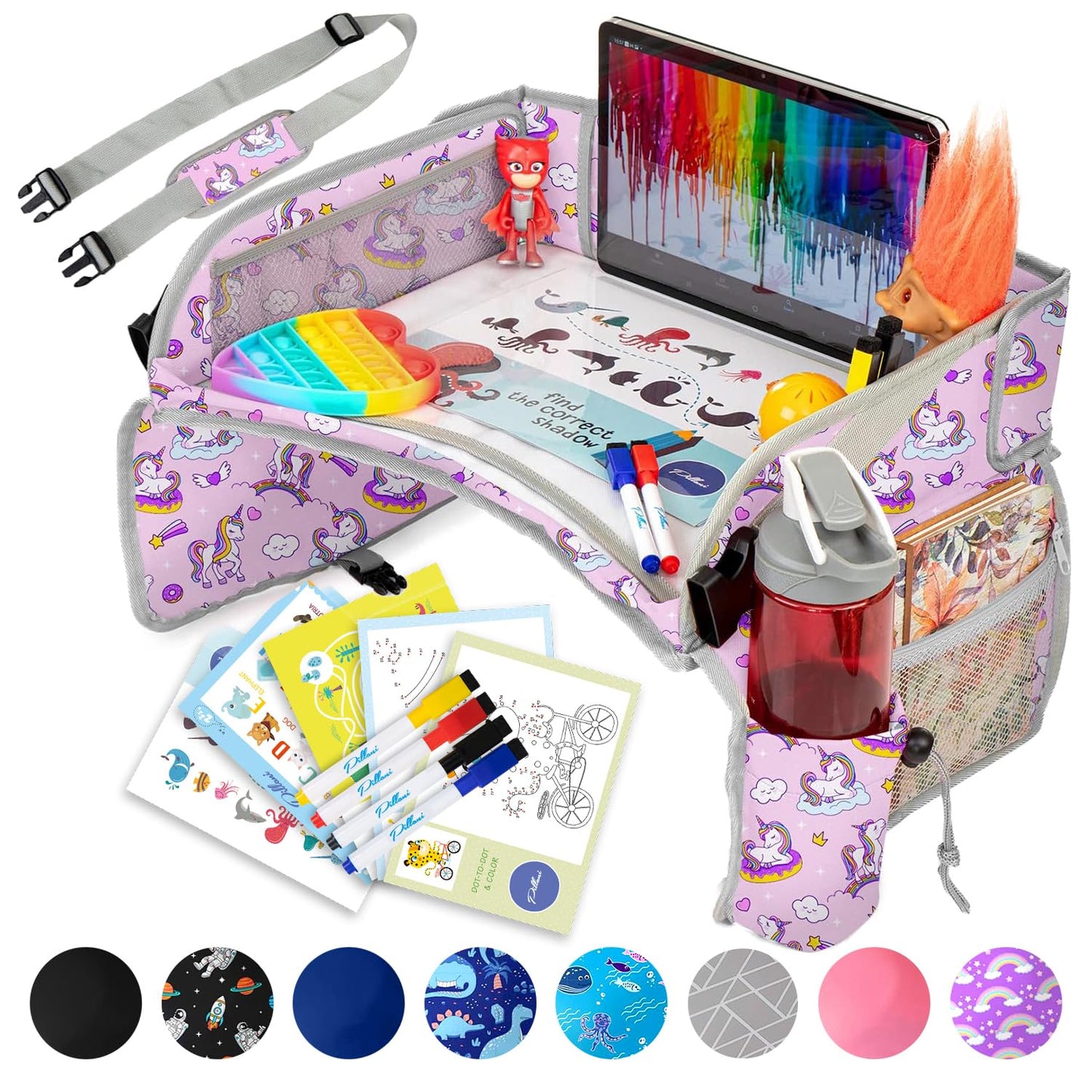 Kids Travel Tray for Car - Perfect Road Trip Essentials for Fun
