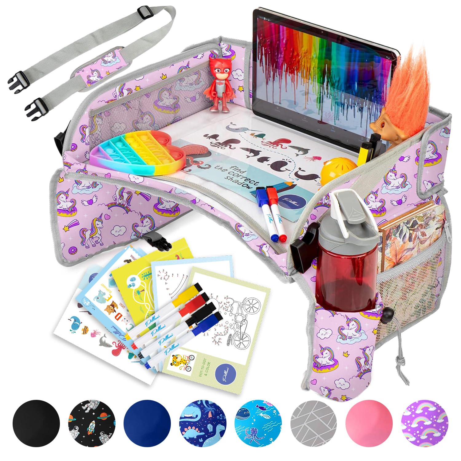 Kids Travel Tray for Car - Perfect Road Trip Essentials for Fun