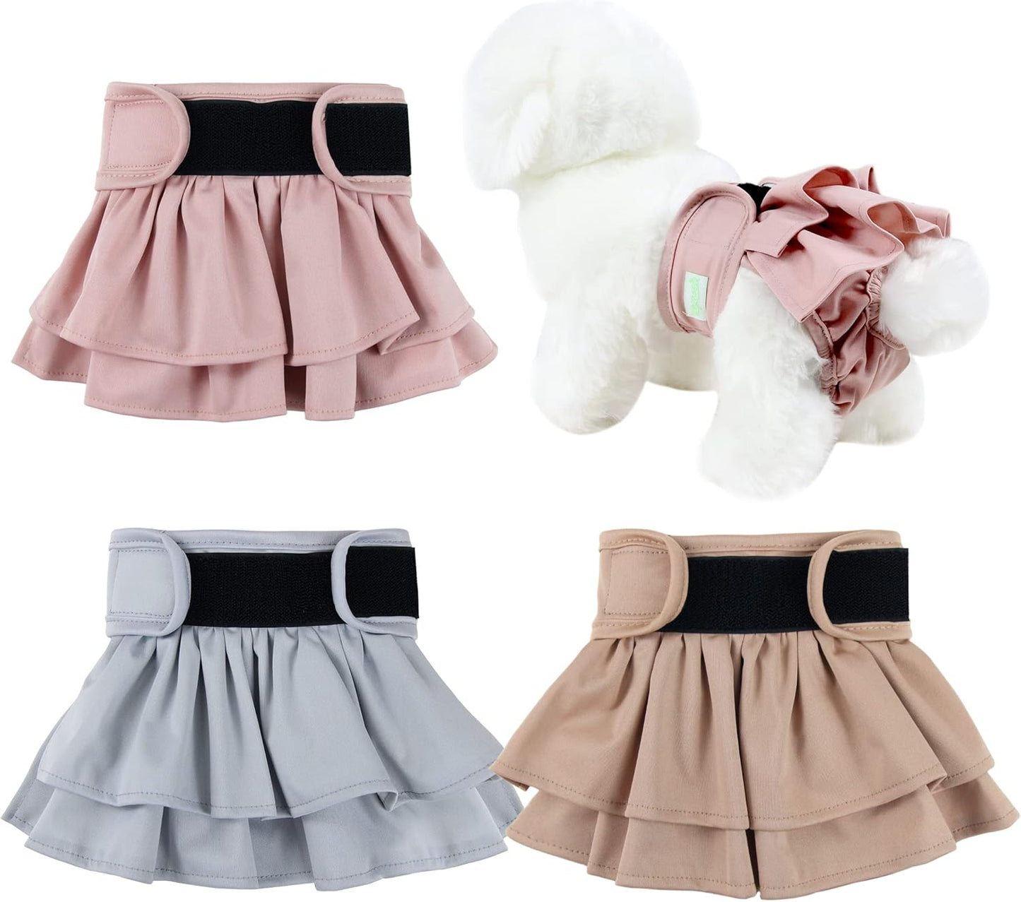 Washable Female Dog Diapers (3 Pack) - Small