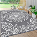 Pauwer Waterproof Outdoor Rug 6x9 - Reversible Straw Patio Rug