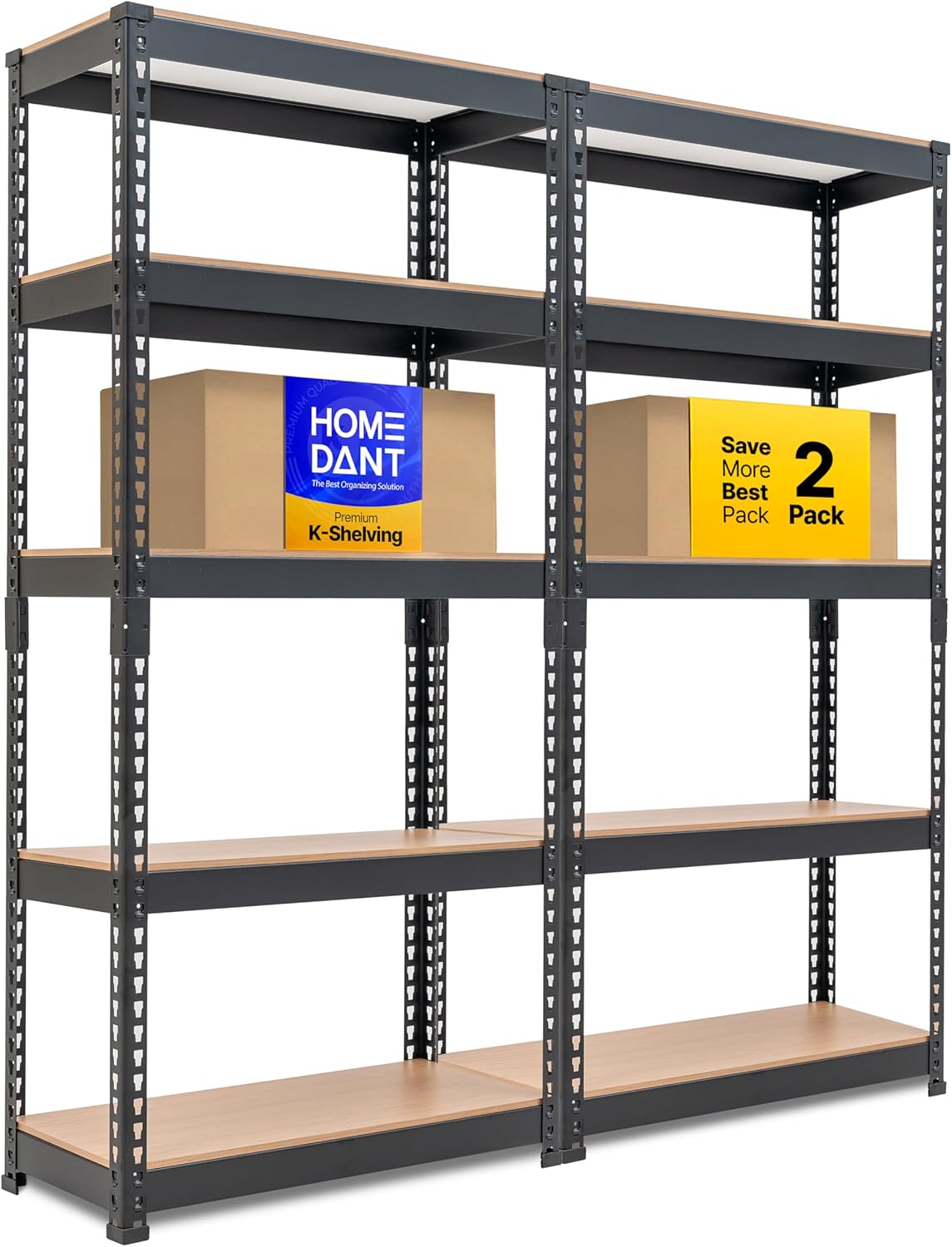 HOMEDANT 5-Tier Boltless Metal Shelving Unit for Garage Storage