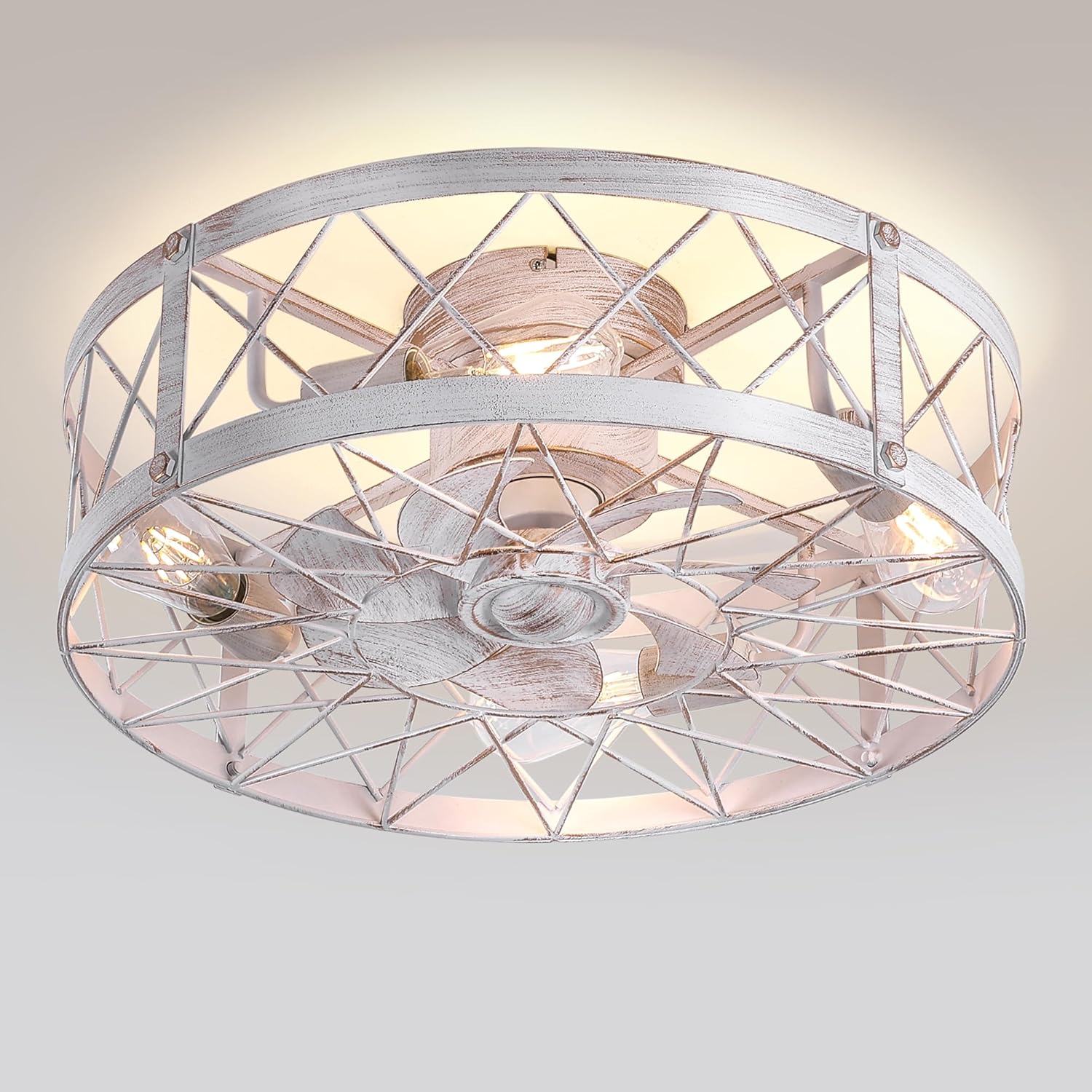 Retro Small Ceiling Fan with Light and Remote for Any Room