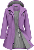 Rain Jacket Women Waterproof Long Lightweight Hooded Windbreaker keep