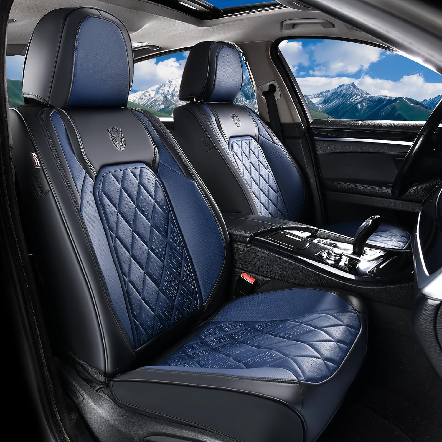 Coverado Luxury Faux Leather Car Seat Covers for Front Seats