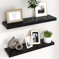 fuqing 30 Inch Floating Shelves for Wall - Sleek Black Wood Display