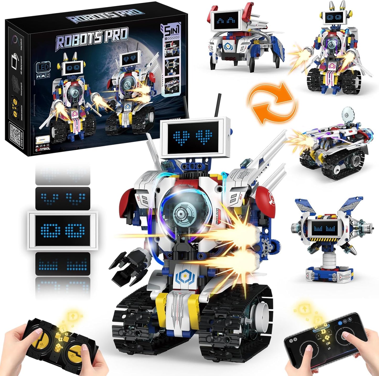 620Pcs Rechargeable STEM Robot Kit for Kids