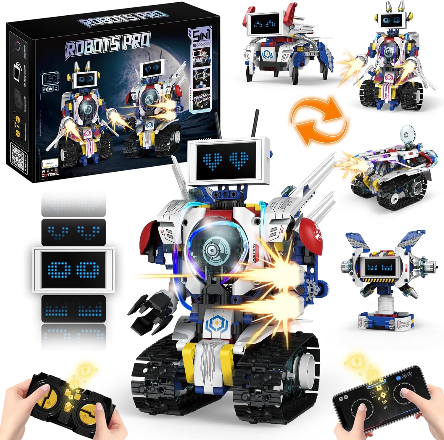 620Pcs Rechargeable STEM Robot Kit for Kids