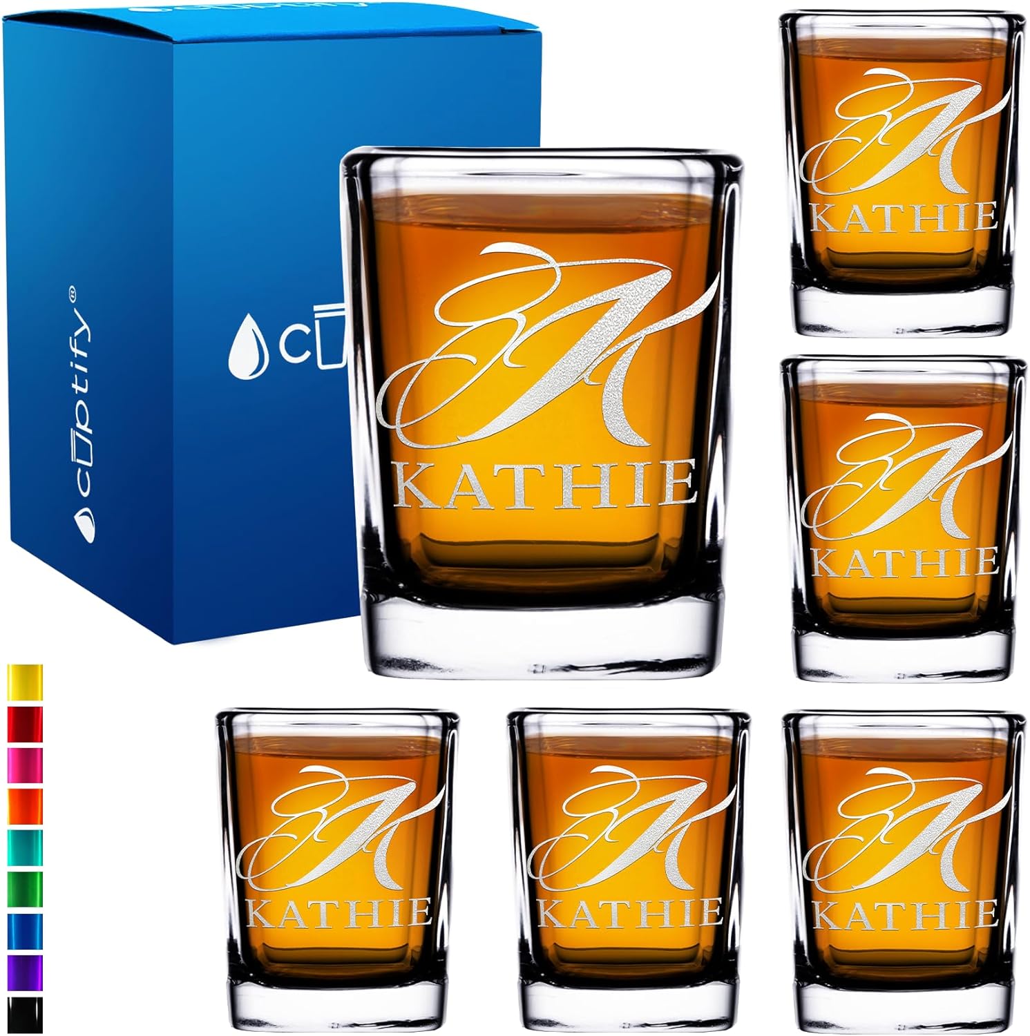 Personalized Shot Glasses Set of 6 Custom Engraved Gifts