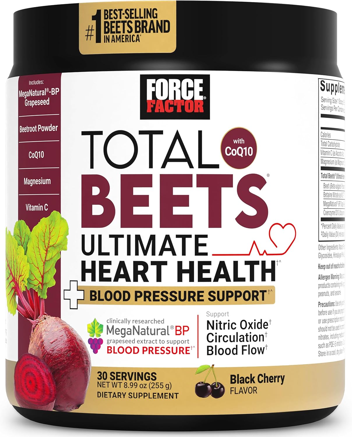 Force Factor Total Beets Heart Health Supplement for Circulation
