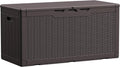 100 Gallon Waterproof Resin Deck Box - Large Lockable Outdoor Storage