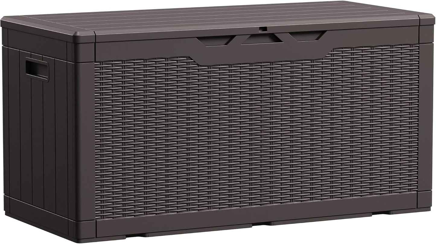 Devoko 100 Gallon Waterproof Resin Deck Box for Outdoor Storage