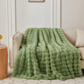 COOVA Faux Fur Throw Blanket for Couch, Cozy 50x60 in Light Green