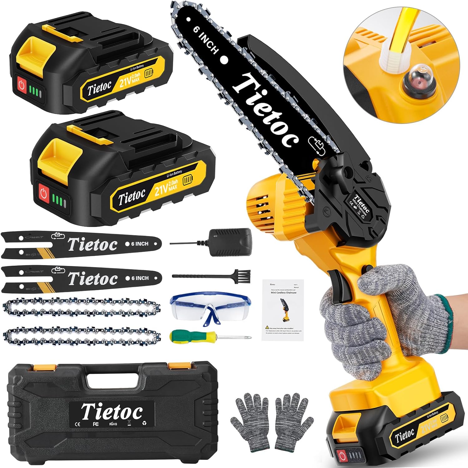 Powerful Mini Cordless Chainsaw for Effortless Cutting Tasks