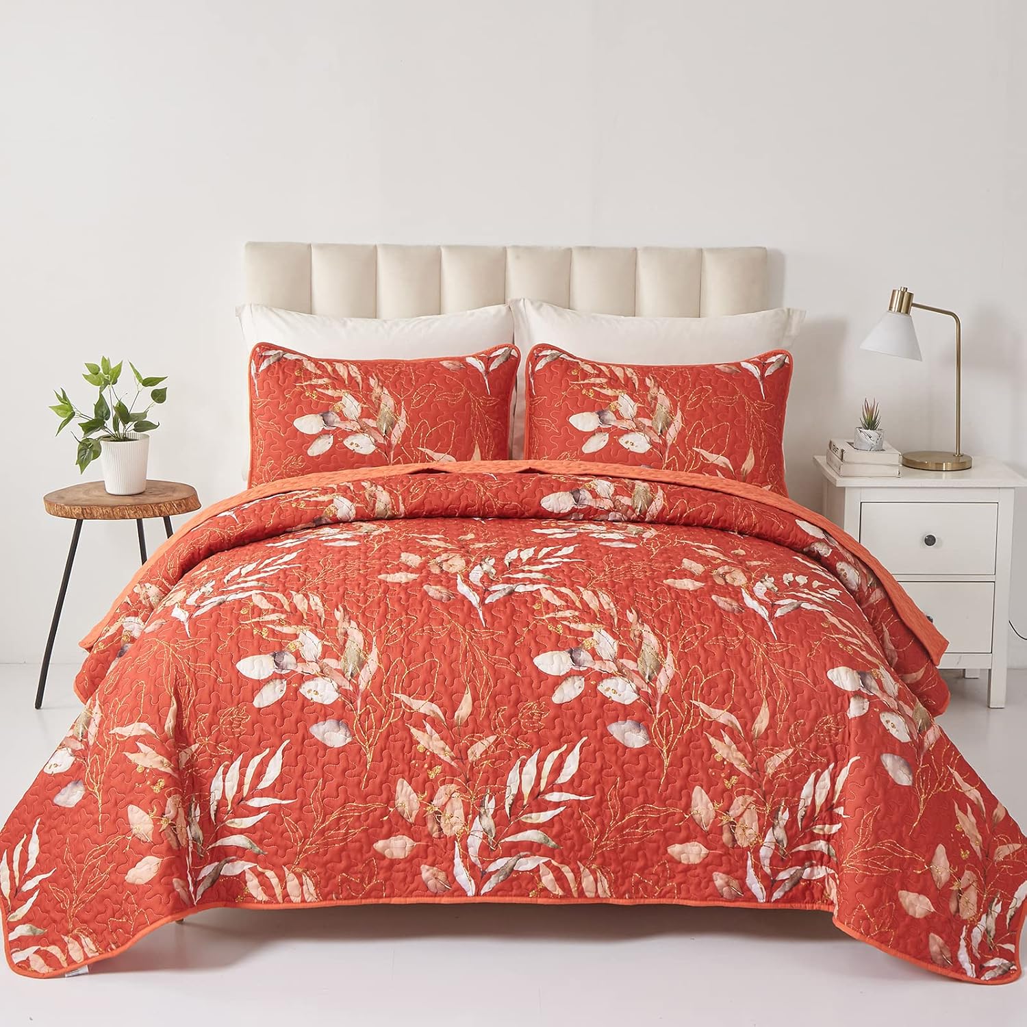 Burnt Orange Quilt Sets Queen Size for All-Season Comfort