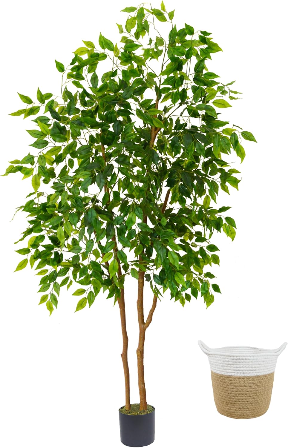 6ft Tall Artificial Ficus Tree for Indoor Outdoor Decor