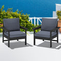 SERWALL Outdoor Patio Sofa Set 2-Piece - Durable HDPE Lounge Seating