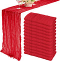 12 Pack 10ft Cheesecloth Table Runner 35x120 in Red - Rustic Boho