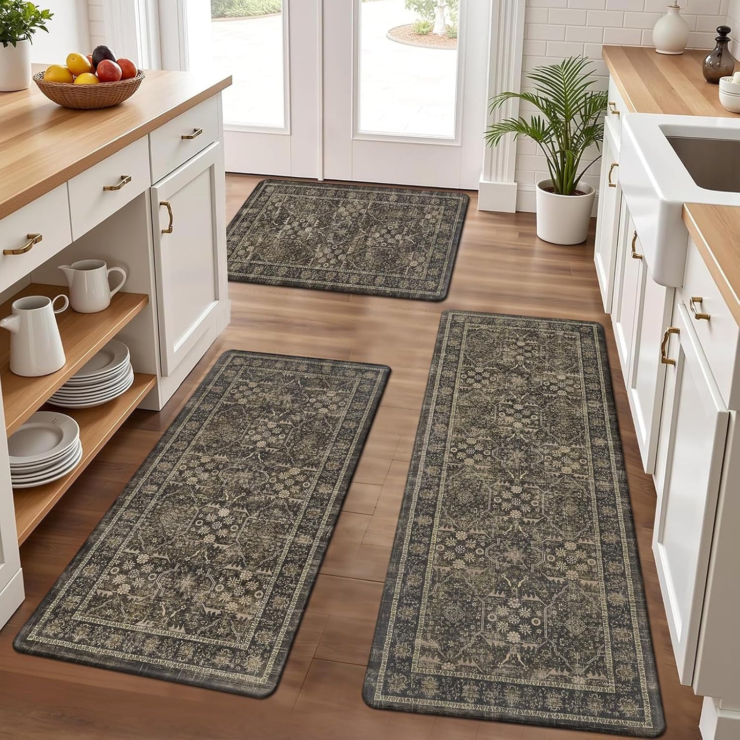 Pauwer Anti Fatigue Kitchen Mat Set of 3 for Comfort and Safety