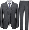 Mens Pinstripe 3 Piece Suit Slim Fit - Elegant Business & Wedding MAGE