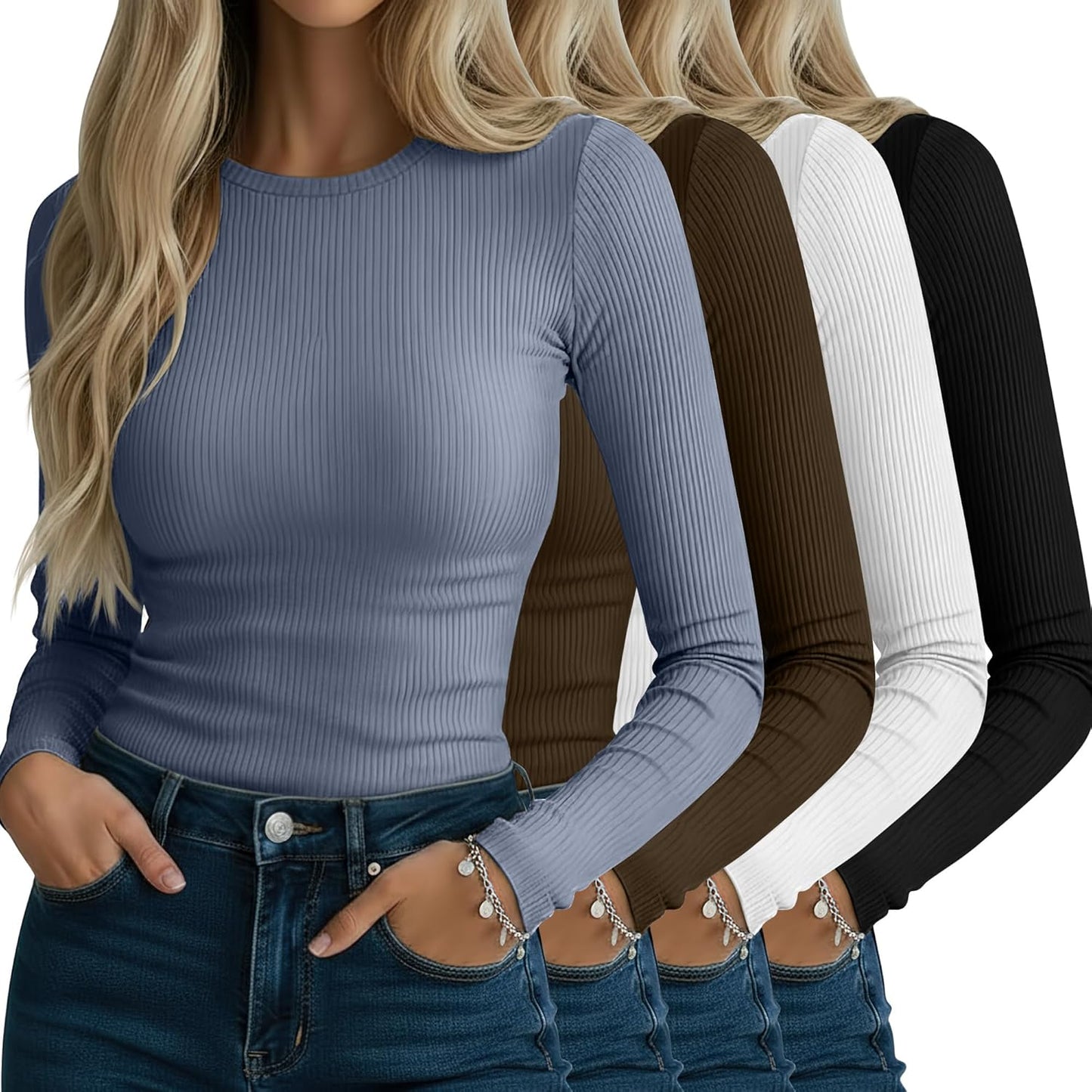 Neer Women's Ribbed Long Sleeve Shirts for Stylish Comfort