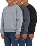 Pure Champ 3 Pack Boys Sweatshirts Long Sleeve Crewneck - Everyday