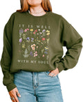 Cuppa Tee Christian Floral Sweatshirt - Cozy Faith Pullover Clothing