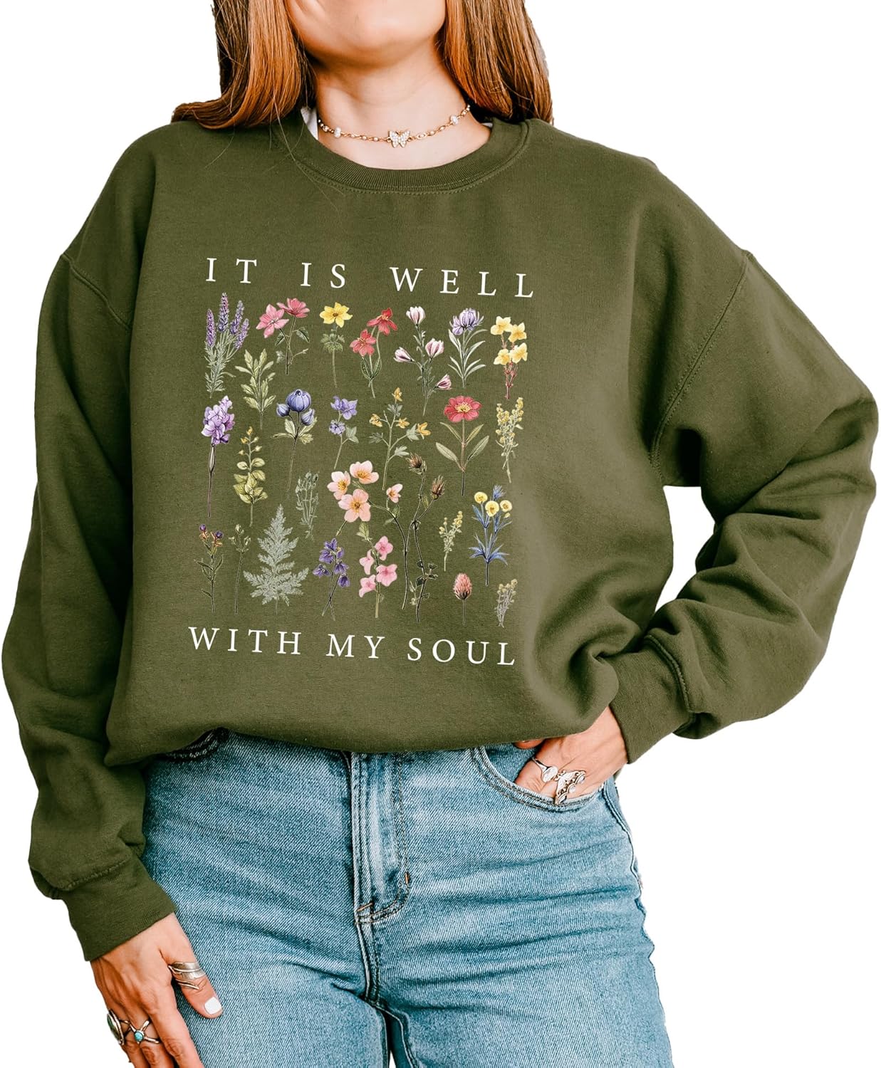 Cuppa Tee Inspirational Floral Sweatshirt for Cozy Comfort