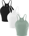 Free to Be Tank Cropped Ribbed Racerback Tank Top - Soft Fit