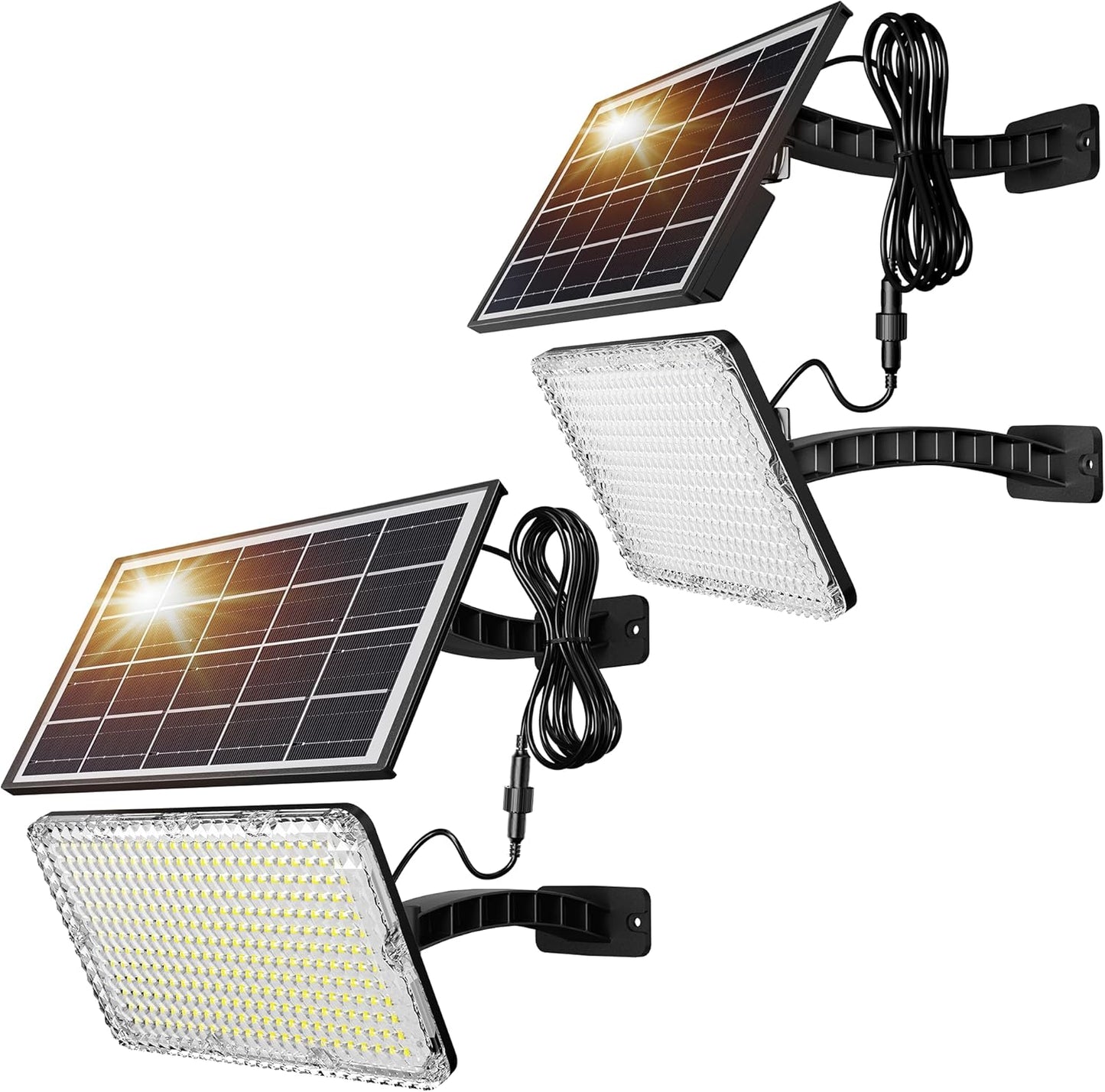 Bright 299 LED Solar Lights Outdoor for Dusk to Dawn Use