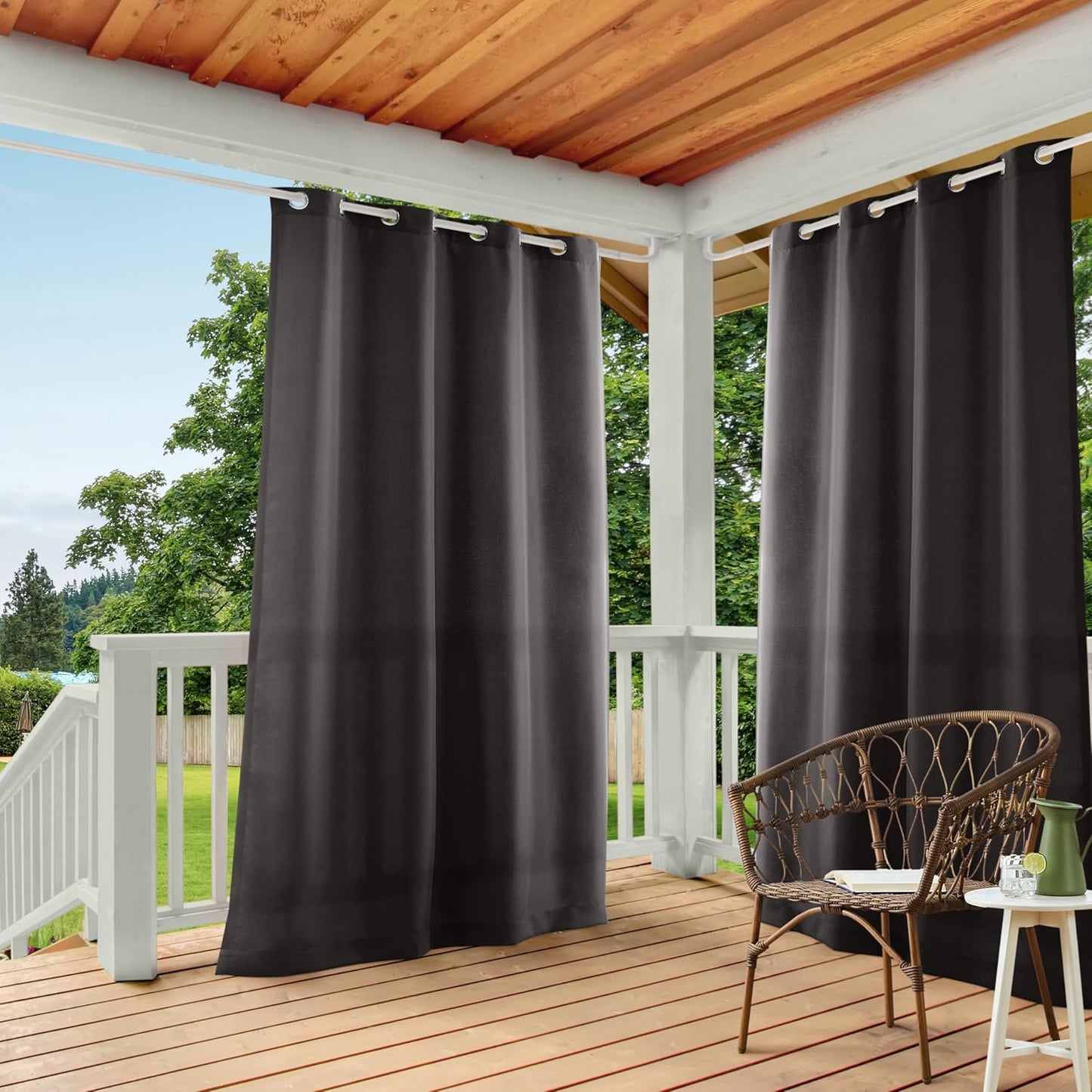 TOWN & COUNTRY BASICS Heavyweight Indoor Outdoor Curtains Set