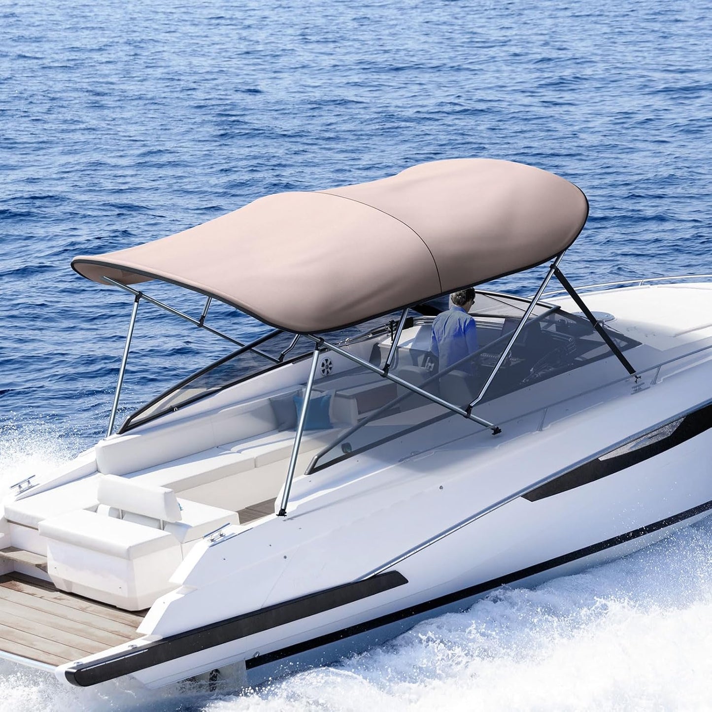KING BIRD 3-4 Bow Bimini Boat Top Cover for Ultimate Protection