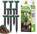 Mole Repellent for Lawns 4 Pack - Solar Ultrasonic Groundhog Spikes