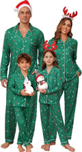 Family Christmas Pajamas Matching Set - Soft Stretch Button-Down