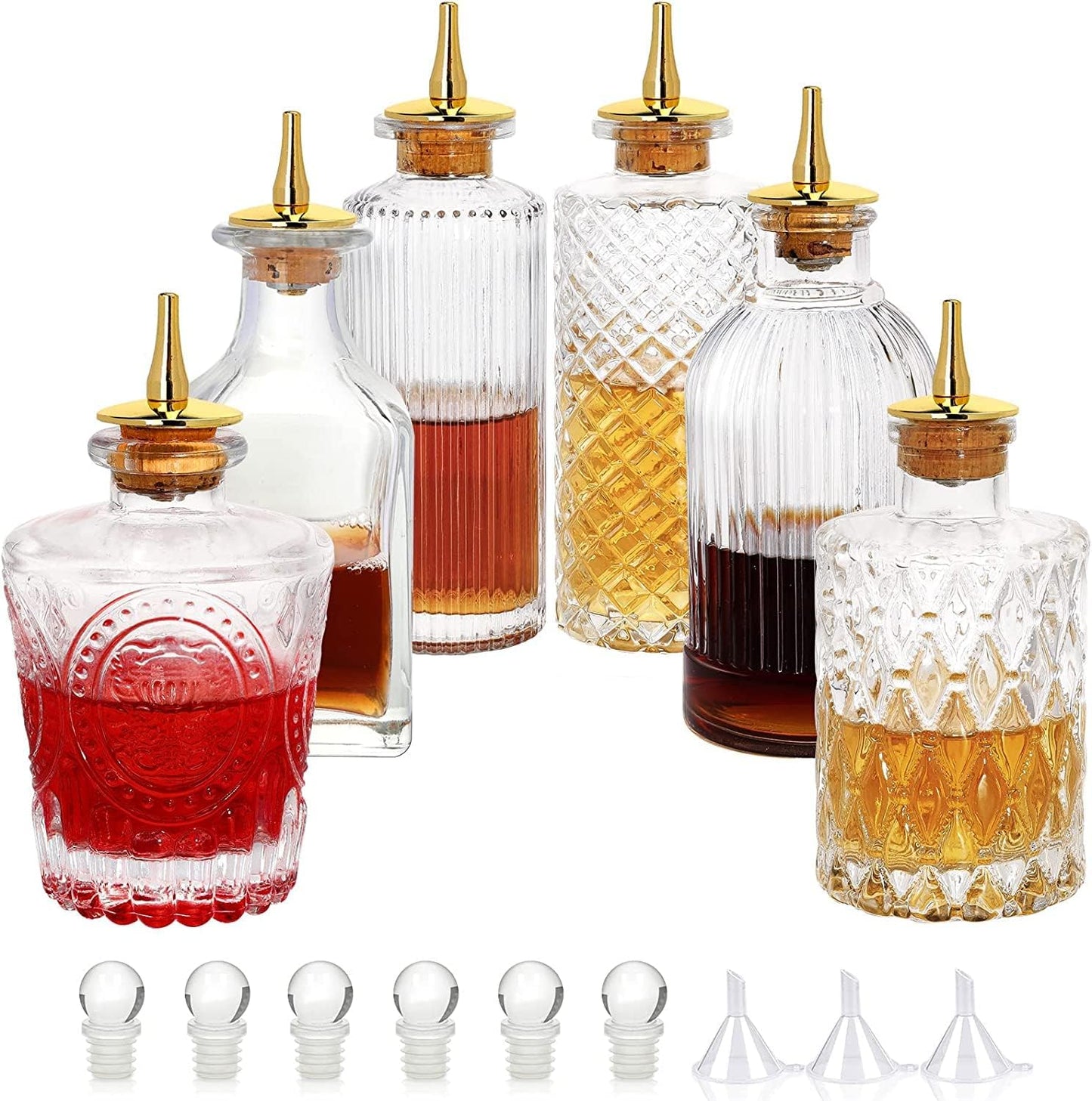 Premium Glass Bitters Set - Stylish Dispenser Bottles for Perfect Cocktails