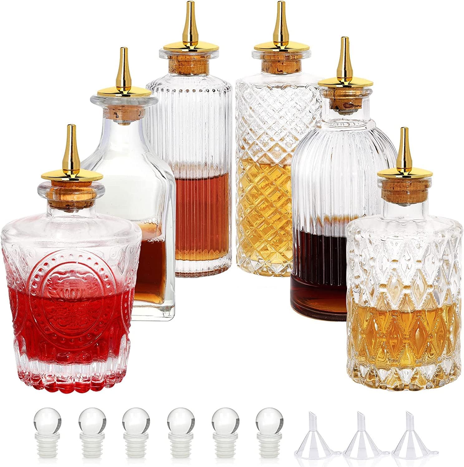 Premium Glass Bitters Set - Stylish Dispenser Bottles for Perfect Cocktails