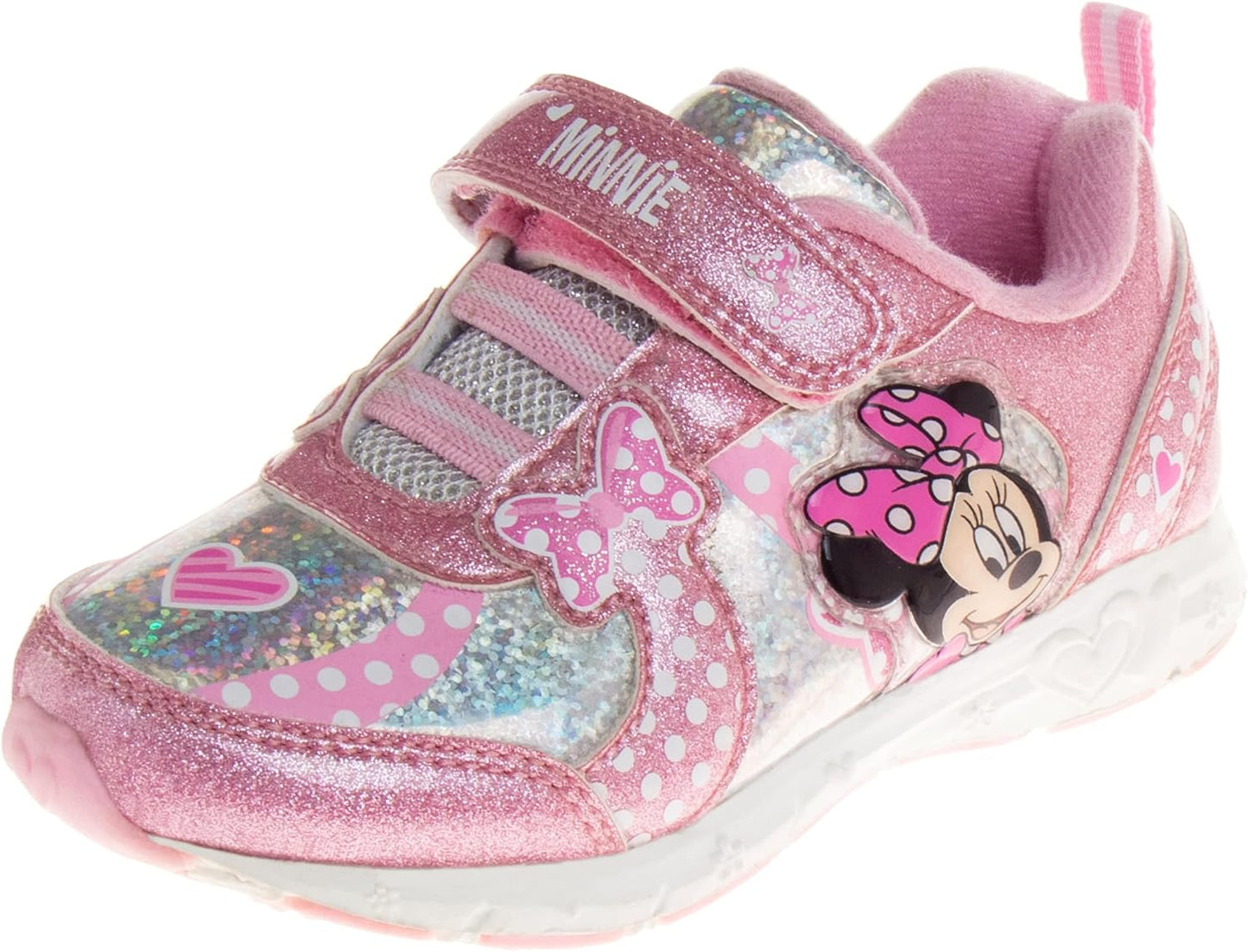 Minnie Mouse Light Up Laceless Running Shoes for Girls
