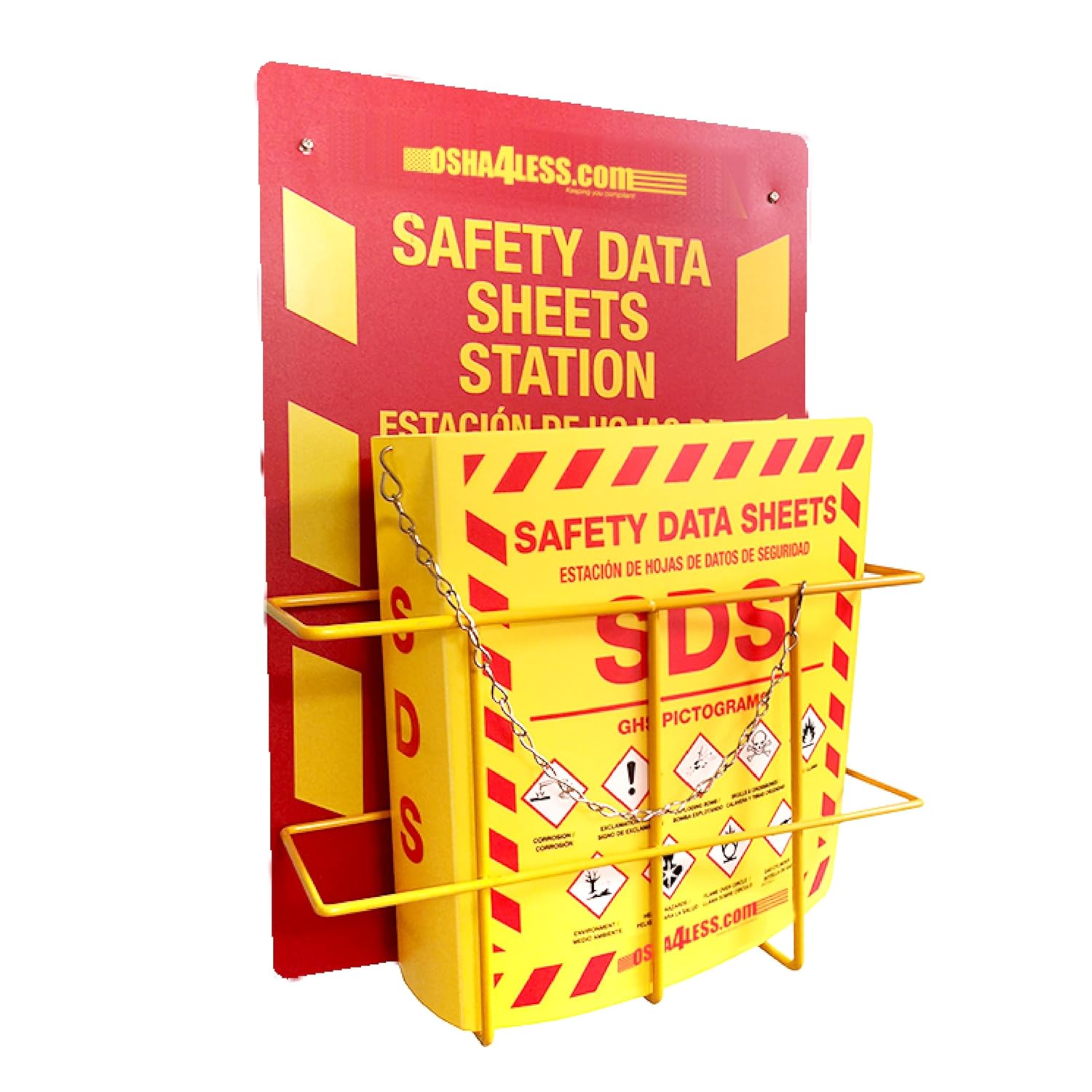 Bilingual Right to Know SDS Center Wire Rack and Binder for Safety