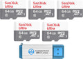 SanDisk Ultra 64GB microSDXC 5-Pack with USB 3.0 Card Reader - Value