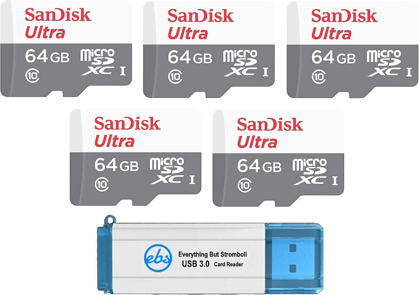 SanDisk Ultra 64GB microSDXC Memory Card Bundle for Fast Transfers
