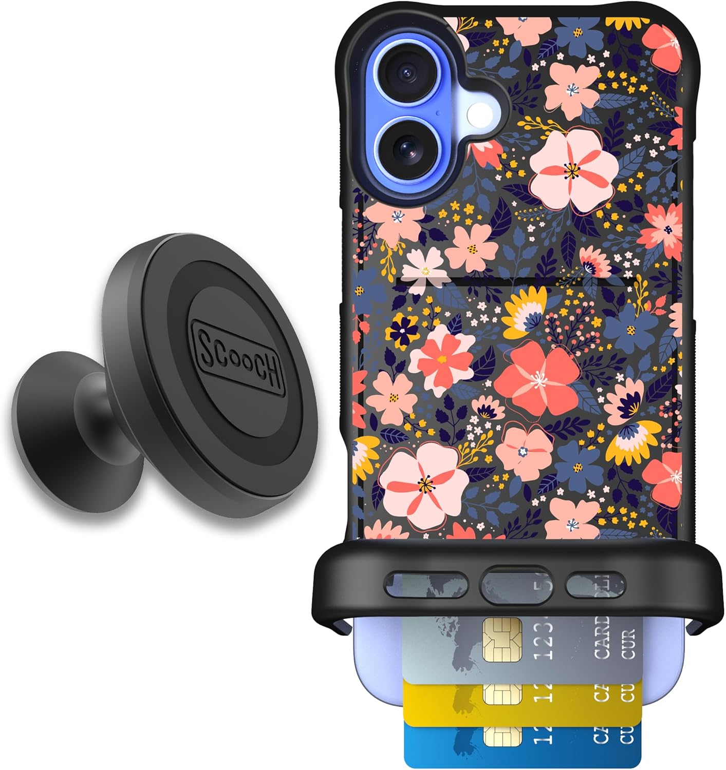 Scooch iPhone 16 Plus Case with Card Holder and Kickstand