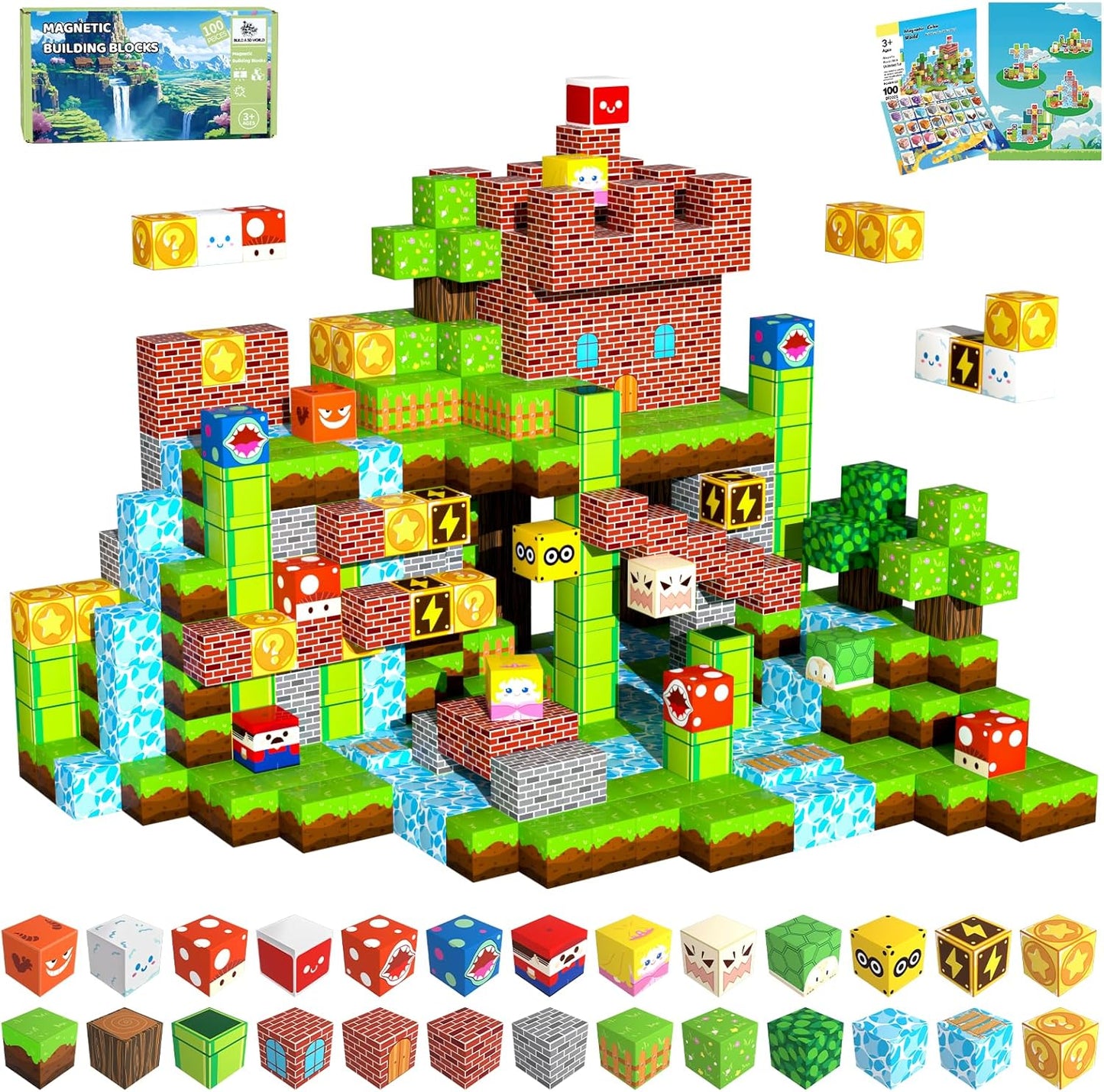 100PCS Magnetic Blocks for Kids - STEM Building Fun for Ages 3-8