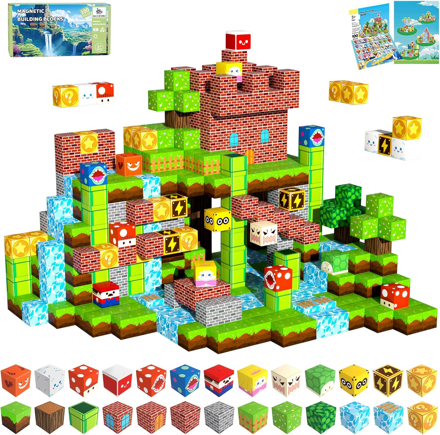 100PCS Magnetic Blocks for Kids - STEM Building Fun for Ages 3-8